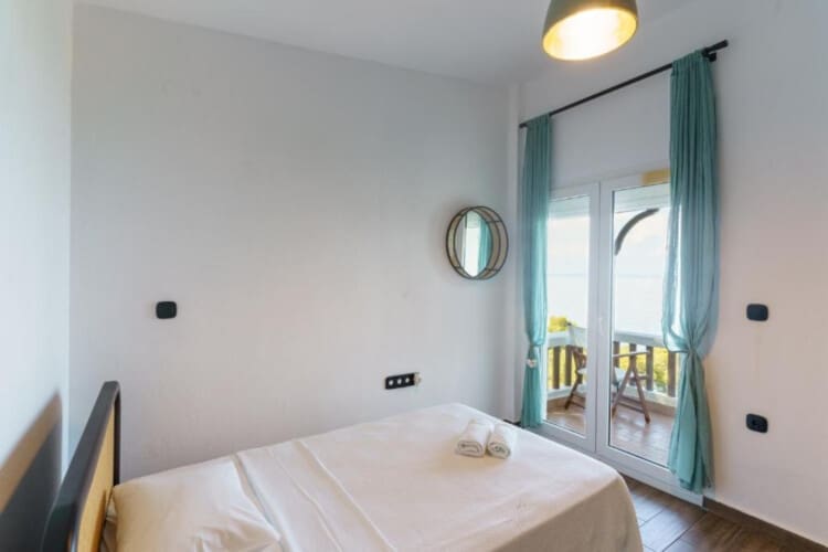 Bedroom with sea view balcony