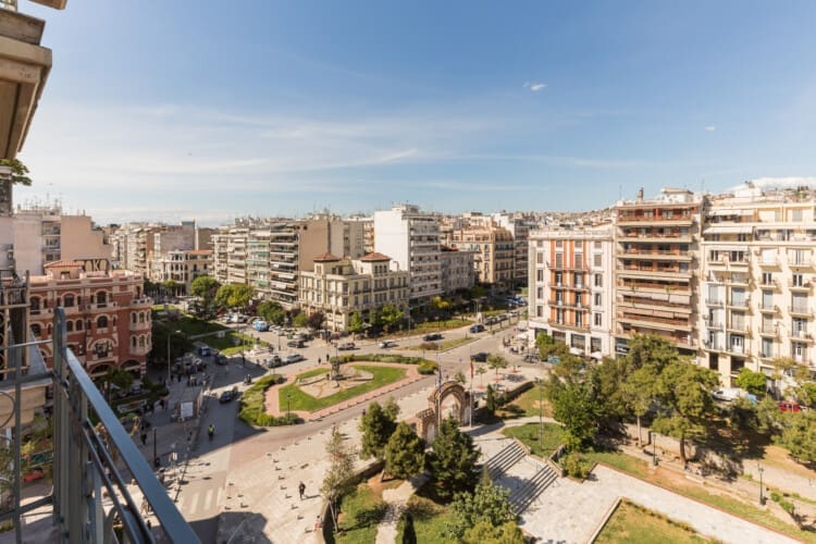 Balcony with city view