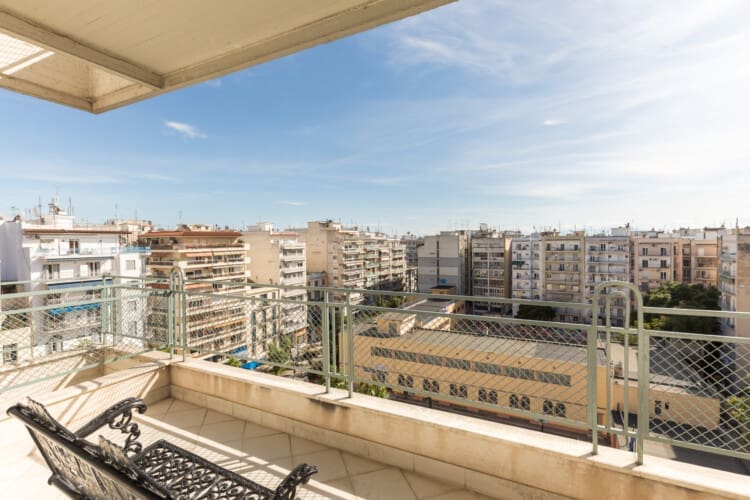 Balcony with city view