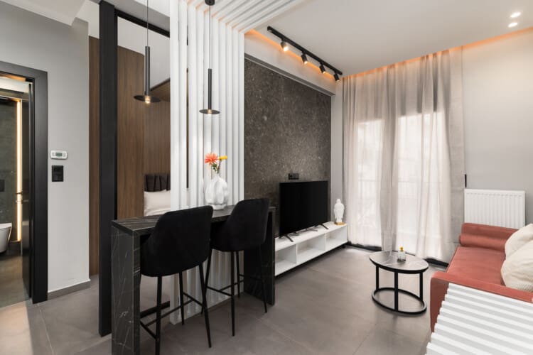 FOS Apartments in Toumpa Thessaloniki offering brand new one-bedroom, two-bedroom, and loft apartments with modern design and premium amenities.
