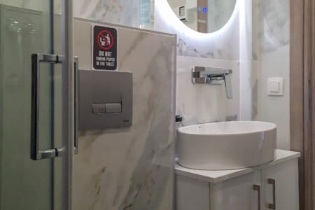 Myrto one-bedroom apartment near Thessaloniki center with modern living space, balcony, and easy metro access for a convenient city stay